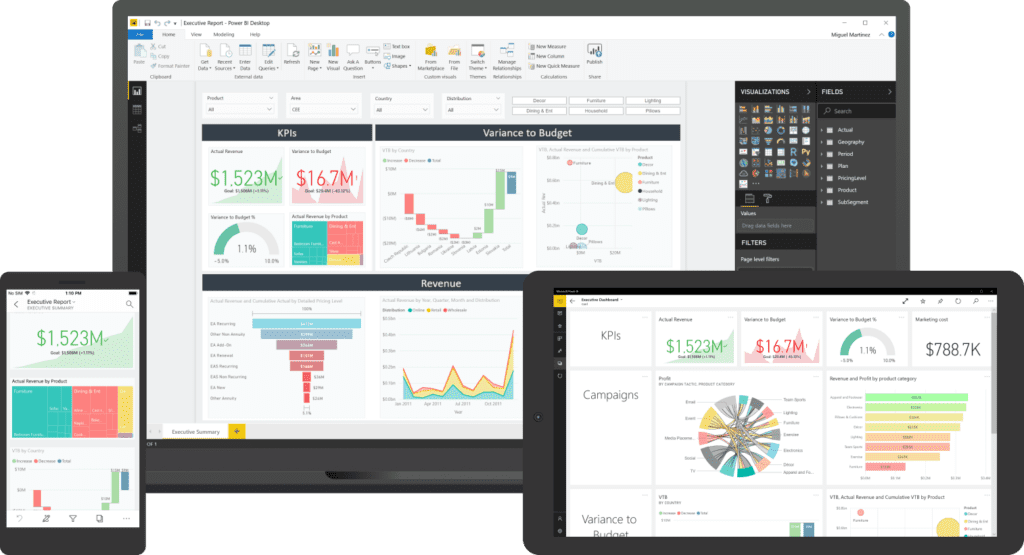 Microsoft Power BI - Power BI -Dashboard and Mobile App - AscenWork Technologies