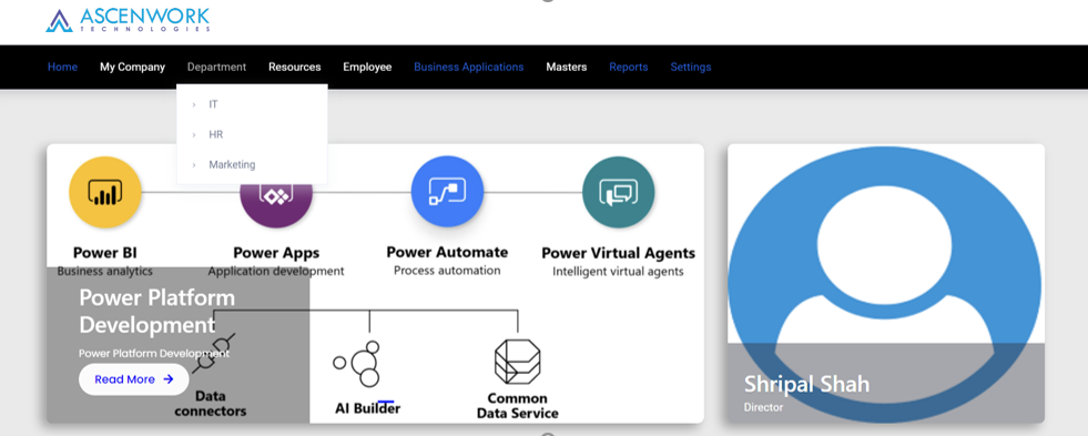 Intranet Portal - Department wise sites - Office 365 - Microsoft 365 - AscenWork Technologies Intranet Portal - Department wise sites - Office 365 - Microsoft 365 - AscenWork Technologies