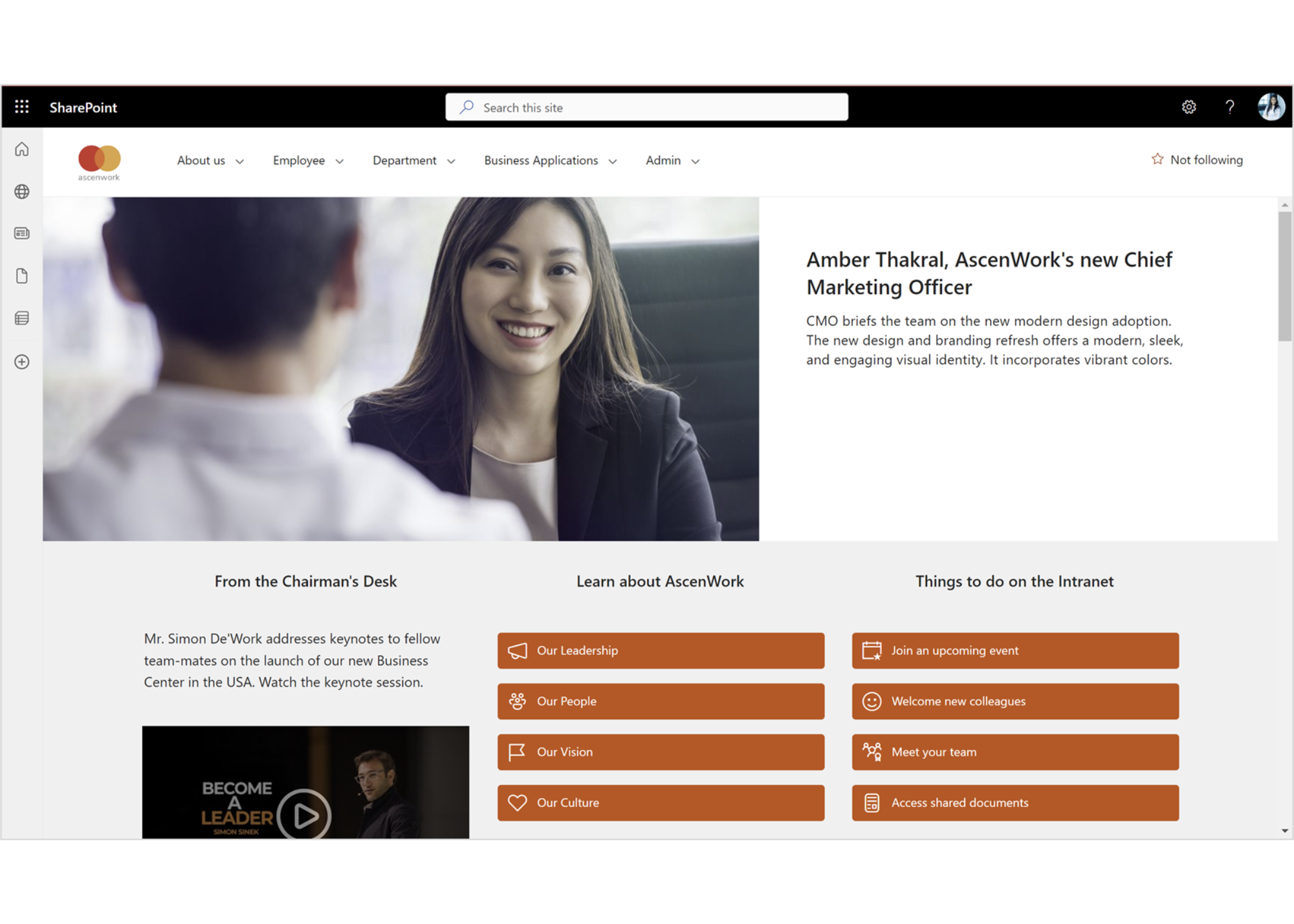 Intranet Landing Page