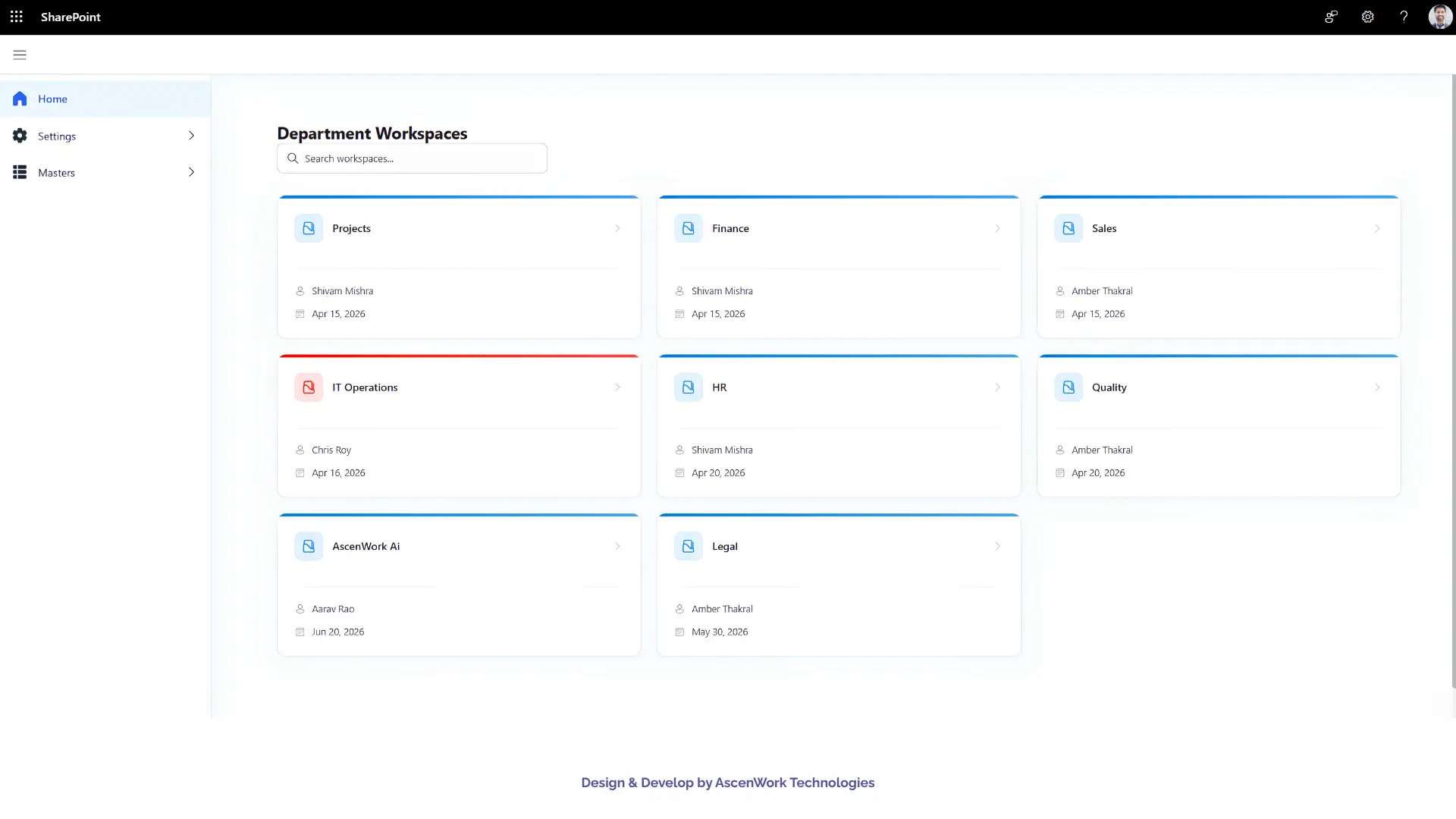 Centralize HR, Finance, Engineering, Legal and Operations into dedicated document repositories.