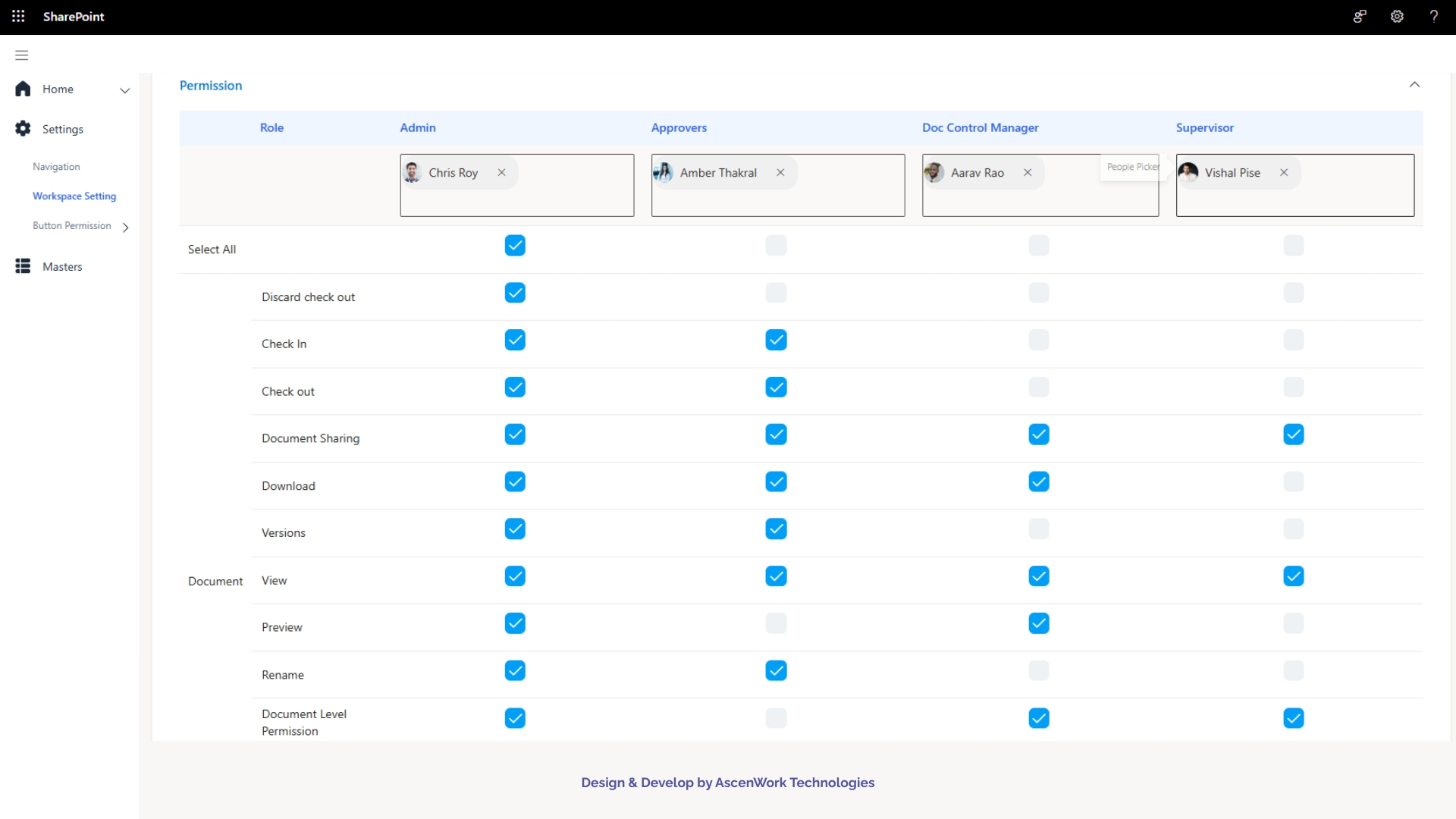Custom SharePoint DMS Interface Desig